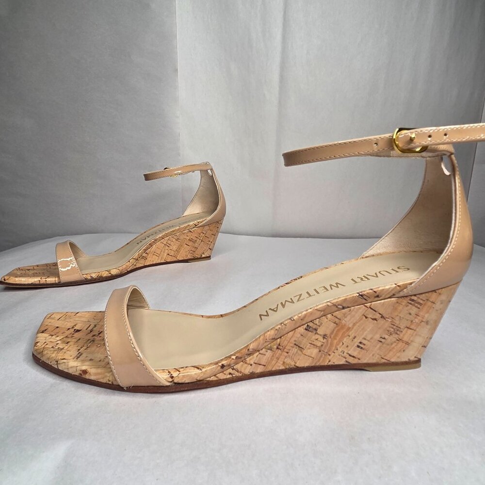 NWT Stuart Weitzman Women's Nudistcurve 50 Wedge Sandles Cork